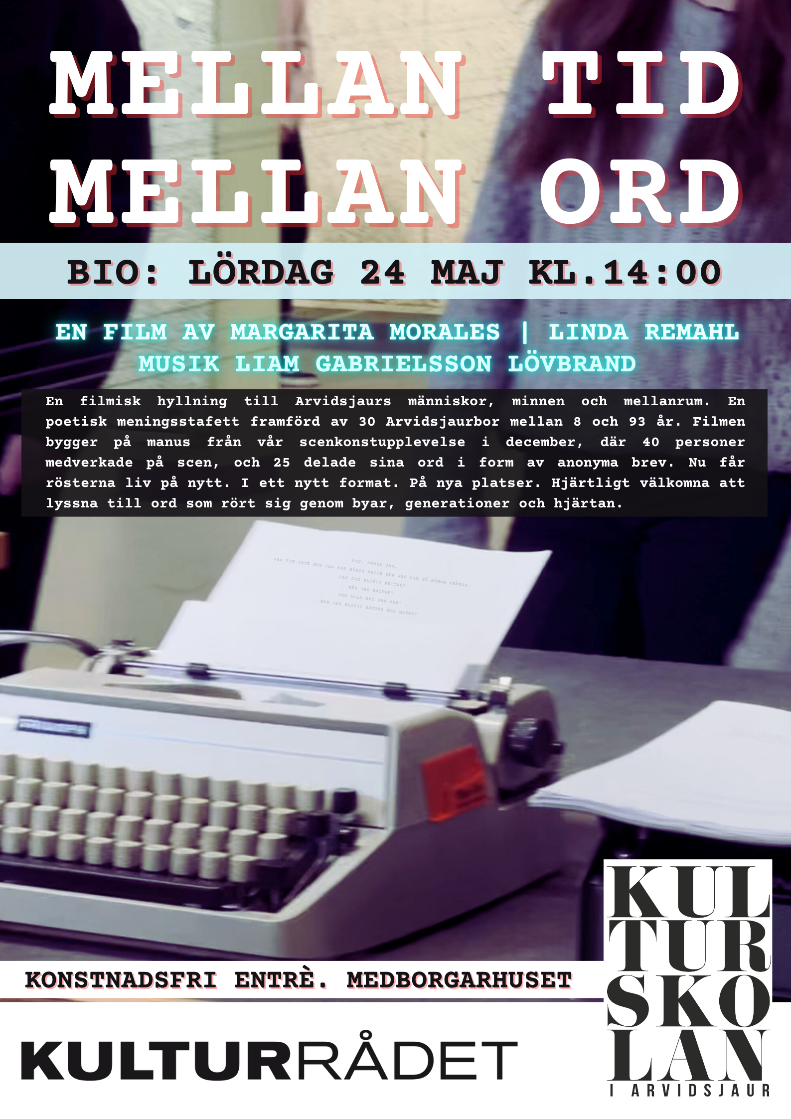 föreställningen, Mellan tid - mellan ord, film, affisch