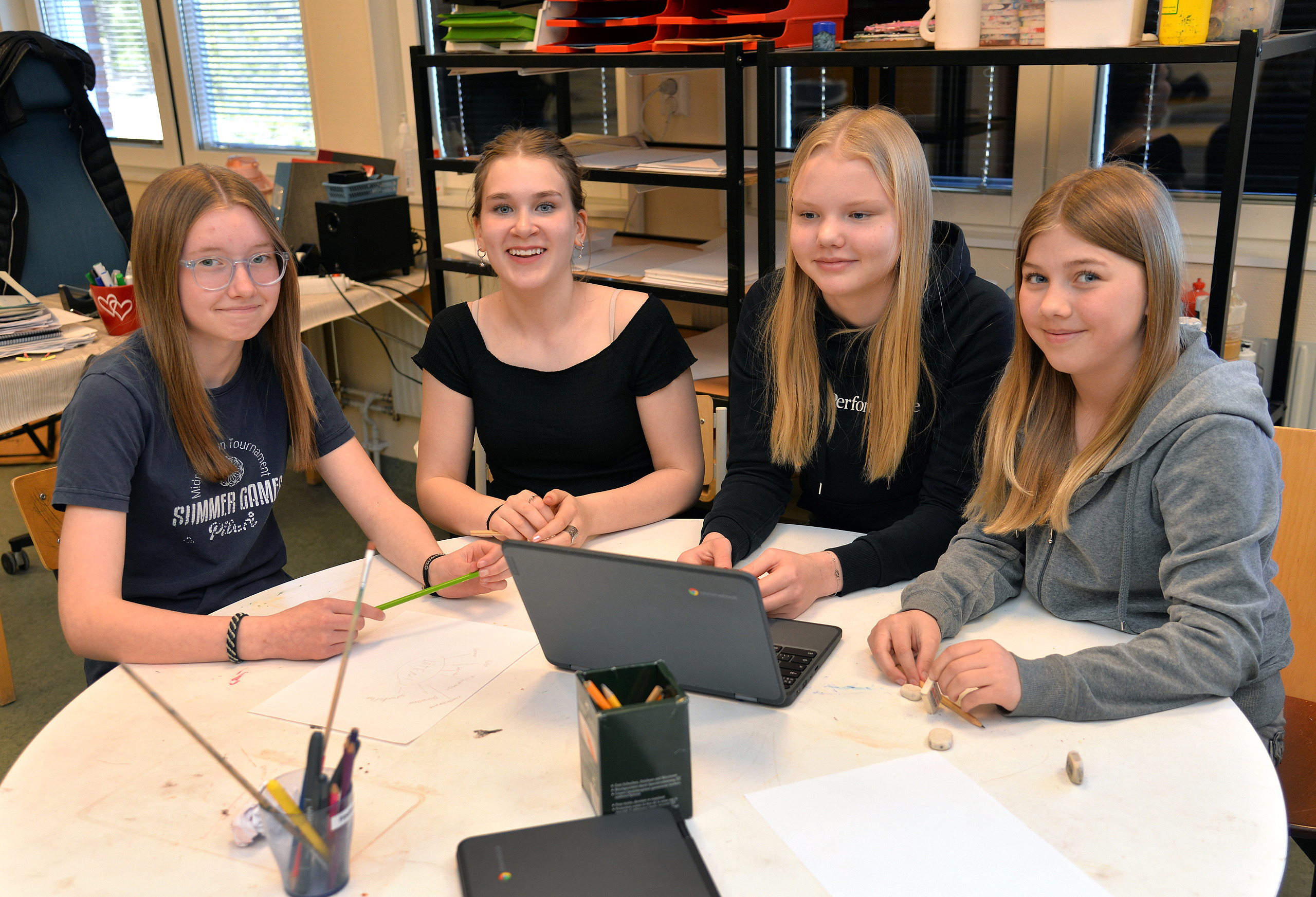 Optagonen, musik, workshop, Ringelskolan, elever, gör musik, med Alex Jassim och Heaven Small, artist.