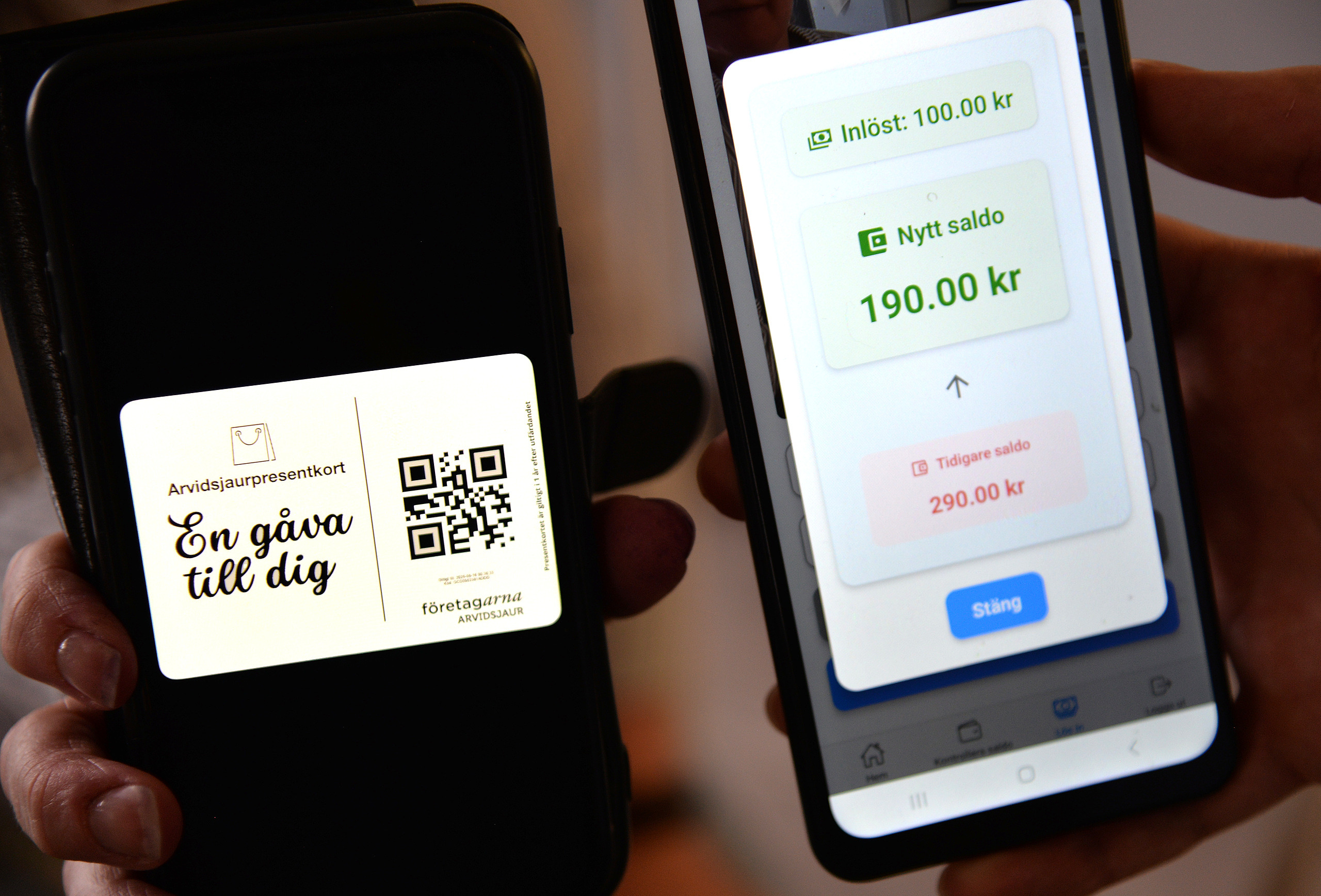 Digital lösning för Arvidsjaurpresentkort, app
