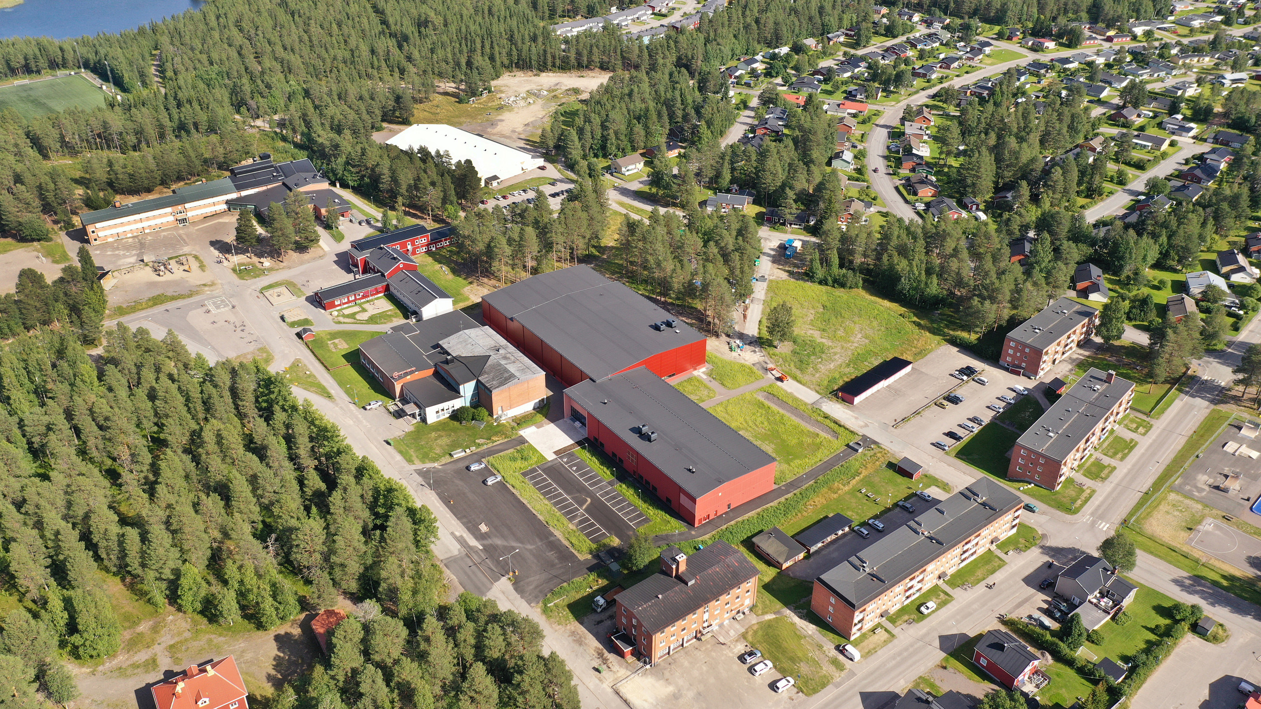 Sport- och simhallen, drönarbild