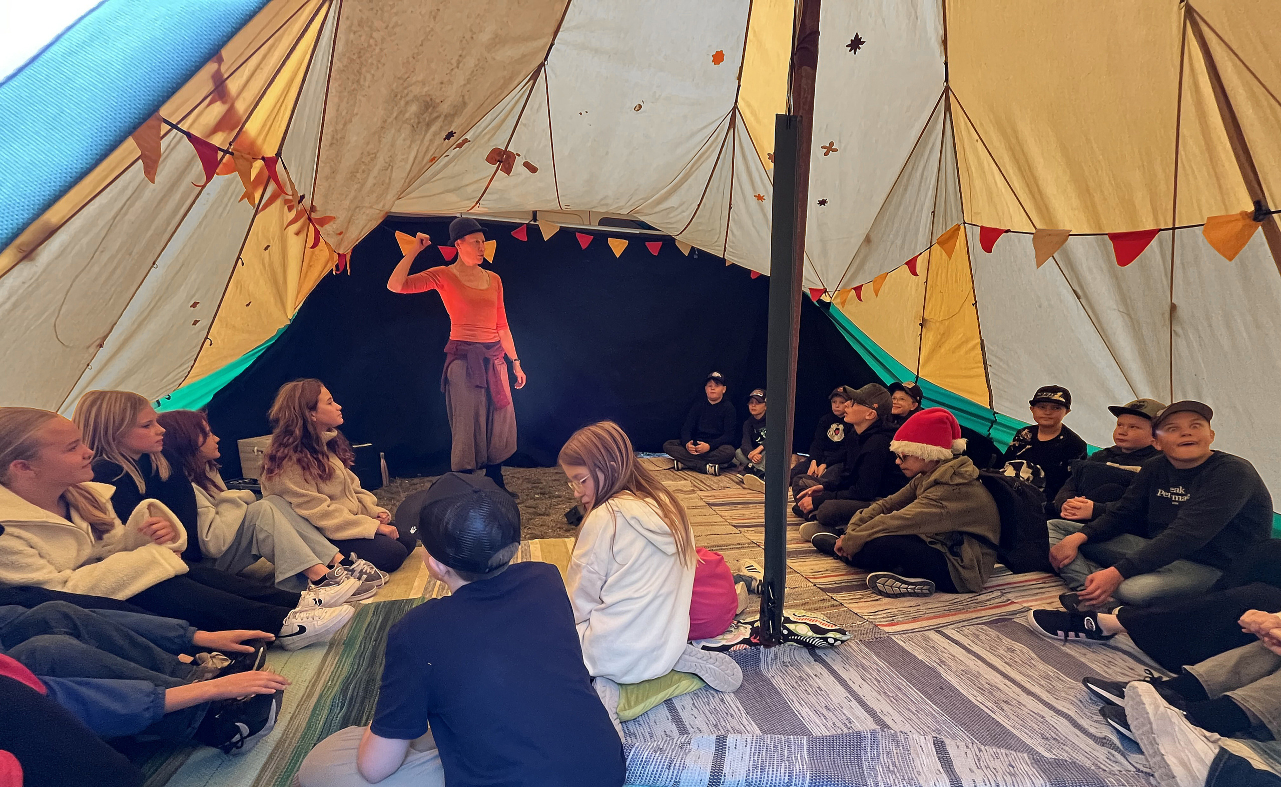 Nordcirkus, skapande skola, Berättartält,, peka, Ringelskolan, elever, evenemang,