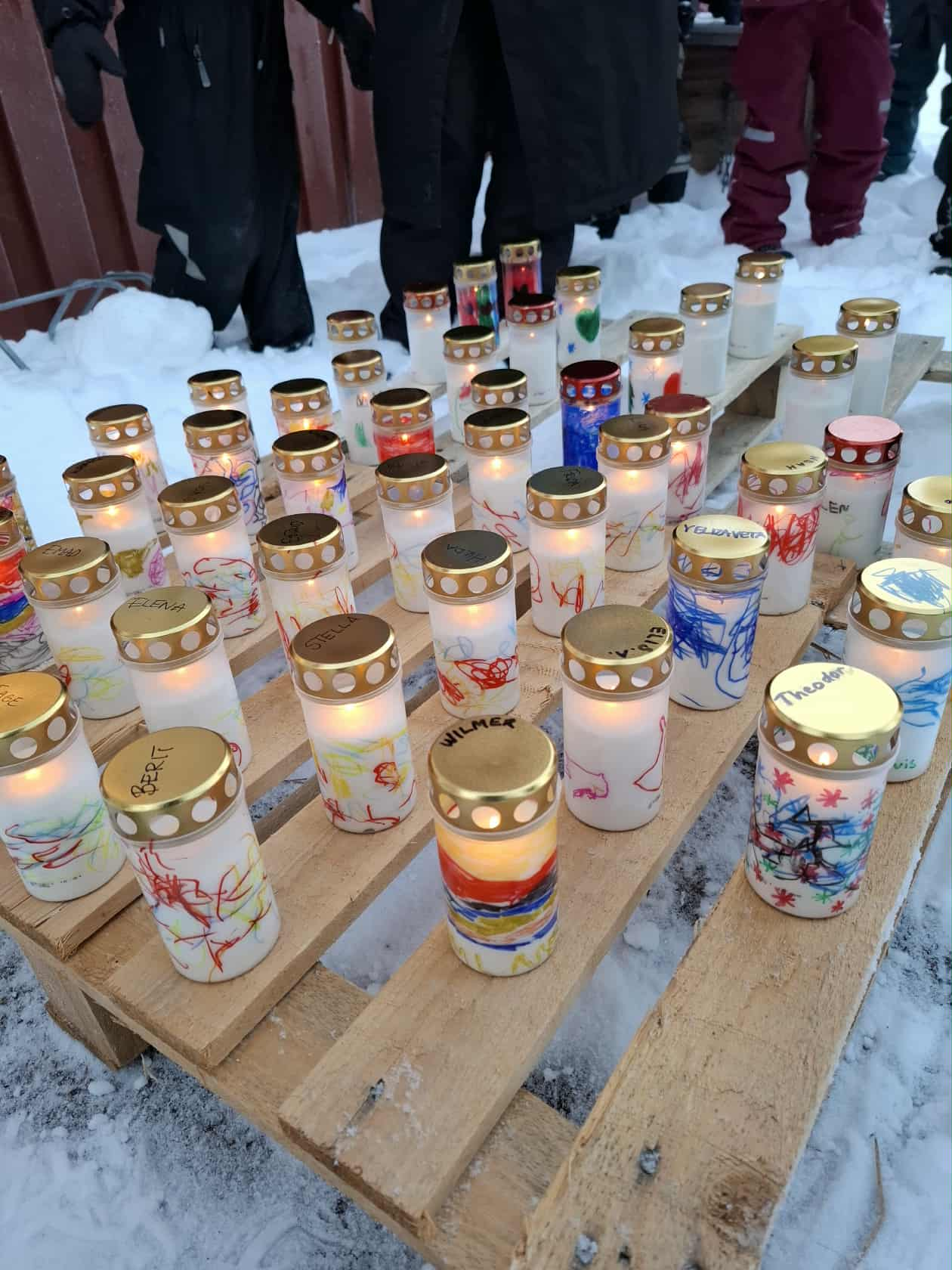 Ljusmanifestation, "Förskolorna i Arvidsjaur uppmärksammar barns rättigheter