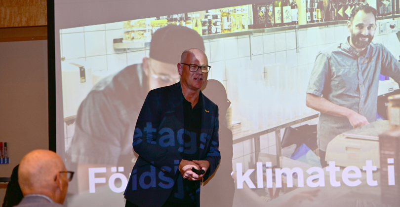 Svenskt näringslivs regionchef i Norrbotten bjöd in till diskussion om framtidens Arvidsjaur. Foto Kent Norberg.